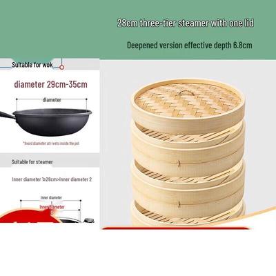 Set de Cestas de Bambú para Cocinar al Vapor