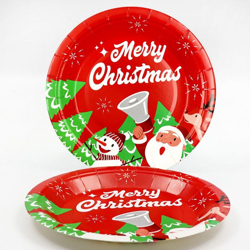 Environmental Christmas Paper Plates Disposable Christmas Paper Cups Christmas Tableware Set  Home