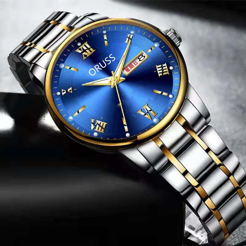 Time Personalized Waterproof Men'S Large Unique Dial Design Business Men'S Watch Soft Steel Belt Trendy Men'S Watch