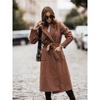 Simple Double-breasted Coat Long-sleeved Lapel Button Woolen Coat Women