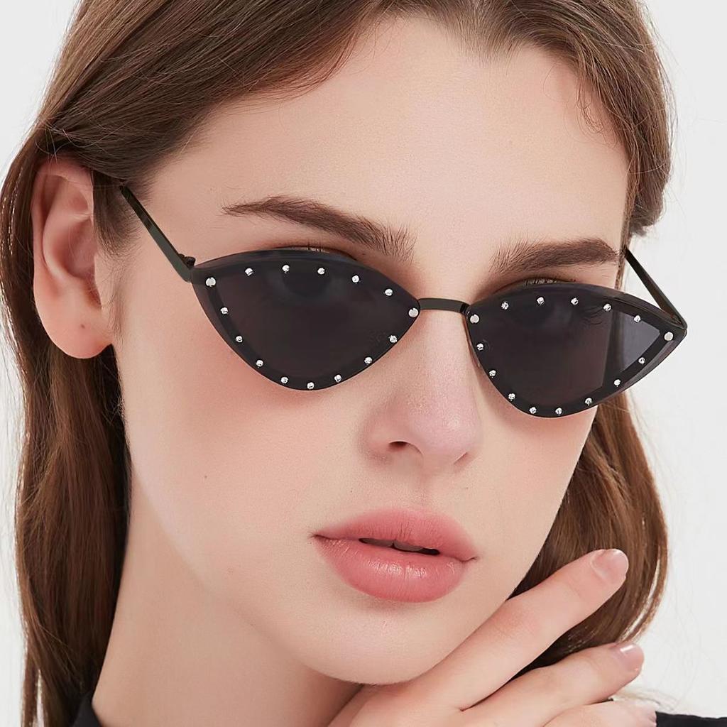 Cat Eye Metal Frame Sunglasses Women Men Oval Vintage Sun Glasses for Female Shades Male Eyewear Elliptic Sunglasses for Female