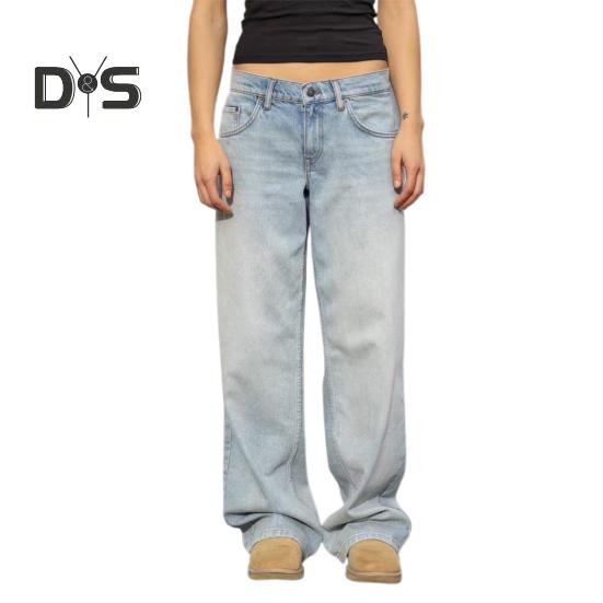 Wide Leg Jeans for Women High Waist Stretchy Denim Pants with Pockets Casual Straight Leg Jean Trousers