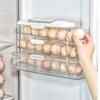 Automatische Roller Eierhouder 1/2/3 Lagen Keuken Koelkast Verse Eieren Opbergrek Plastic Eier Organizer Container Dispenser met Handvat