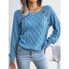 Pullover e maglioni lavorati a maglia a maniche lunghe con bottoni quadrati casual da donna per l'autunno inverno