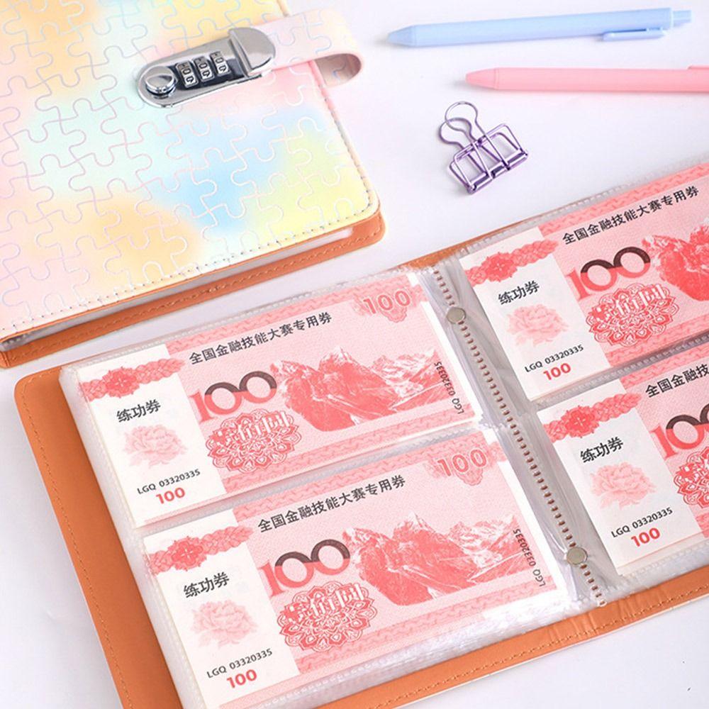 PU Money Collection Book With Password Lock Savings Binder Gifts Savings Challenges Book  Children