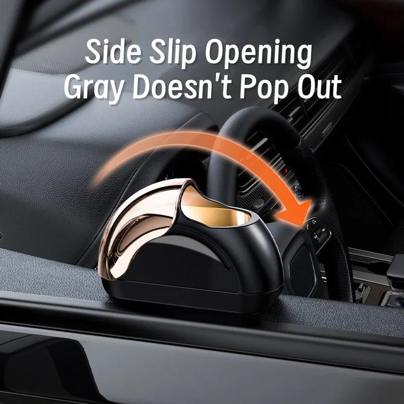 Fashion Car Ashtray with LED Lights, Windproof Metal Inner Liner, Easy To Bounce Dust, Flame-retardant Design, New Door Device