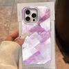 Case For iPhone 16 15 13 Plus Pro Max 7 14 Pro 5G Phone Cover Pink Grid Pattern For iPhone 16e Protective Silicone TPU Back Bags