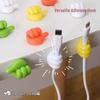 Set of 4 Creative Thumb Cable Storage and Adhesive Hooks: Multifunctional, No-Punching Cable Organizers