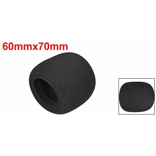 uxcell Foam Microphone Cover, Thick Sponge, 60mm Outer Diameter, Handheld Microphone Windscreen, Black, KTV, 1 Piece