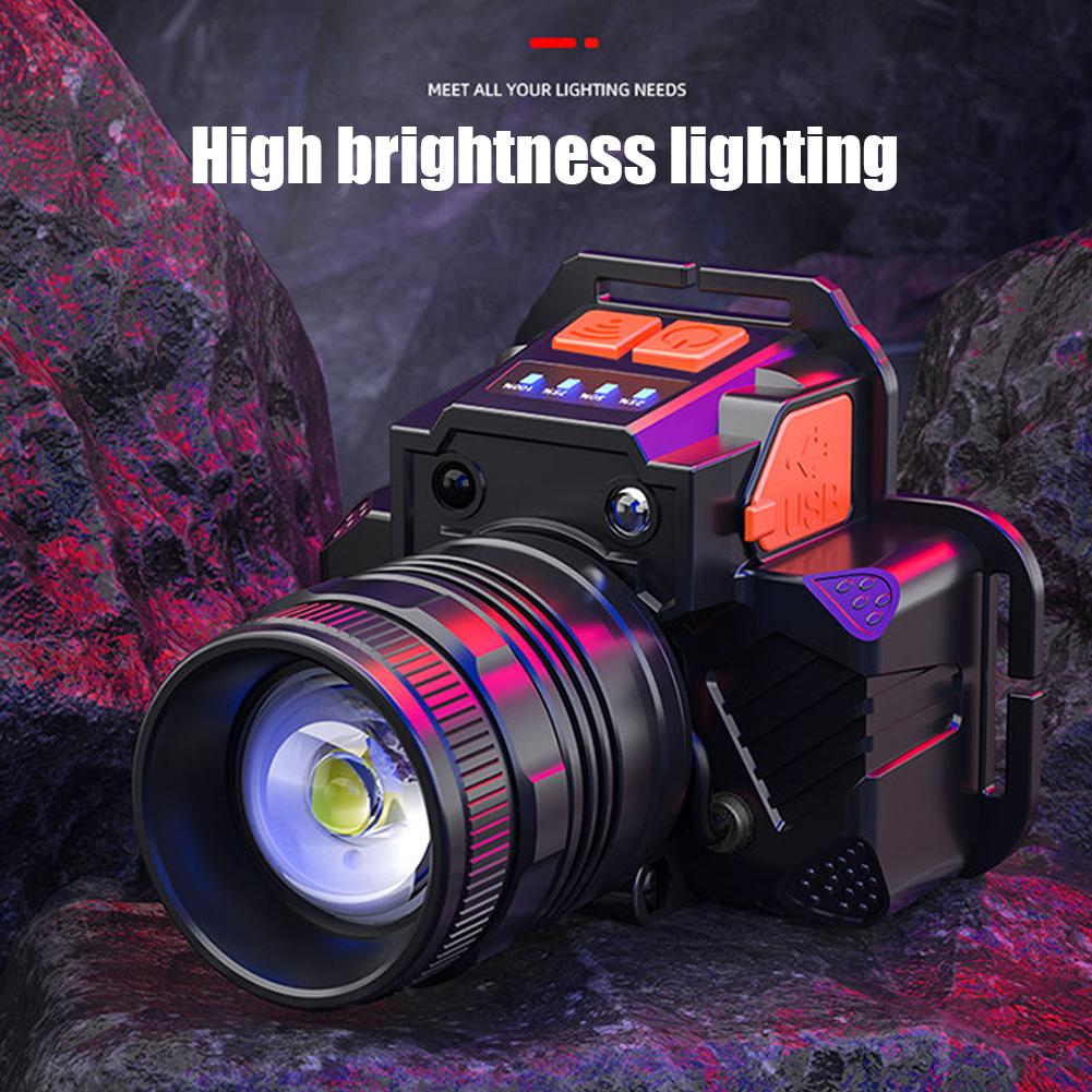 Powerful Headwear Lantern Motion Sensor LED Forehead Flashlight USB Charging Waterproof for Outdoor Fishing Camping Hiking
