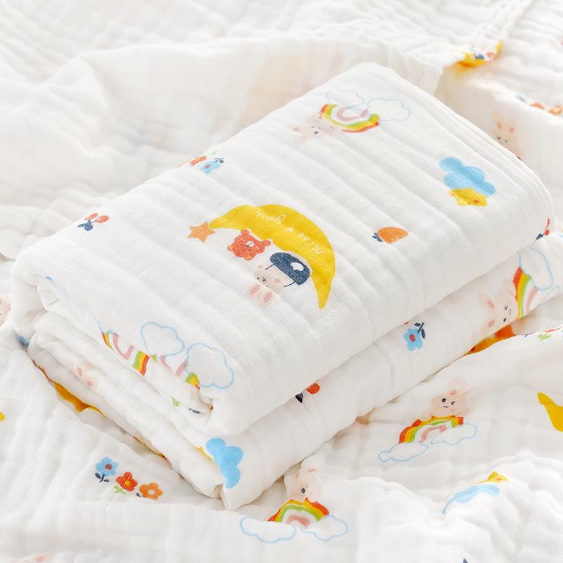 Umweltfreundliche Atmungsaktive Neugeborenen Baby Mullwindel Bedruckte Musselin Swaddle Decke Baby Badetuch