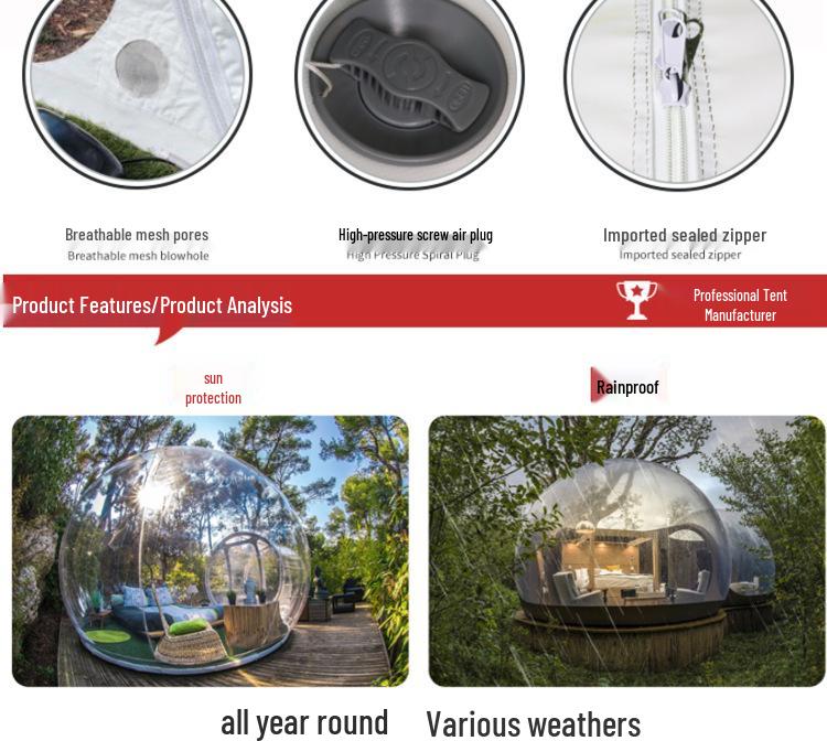 Inflatable Starry Sky Bubble Tent: Transparent Holiday House for Scenic Camping