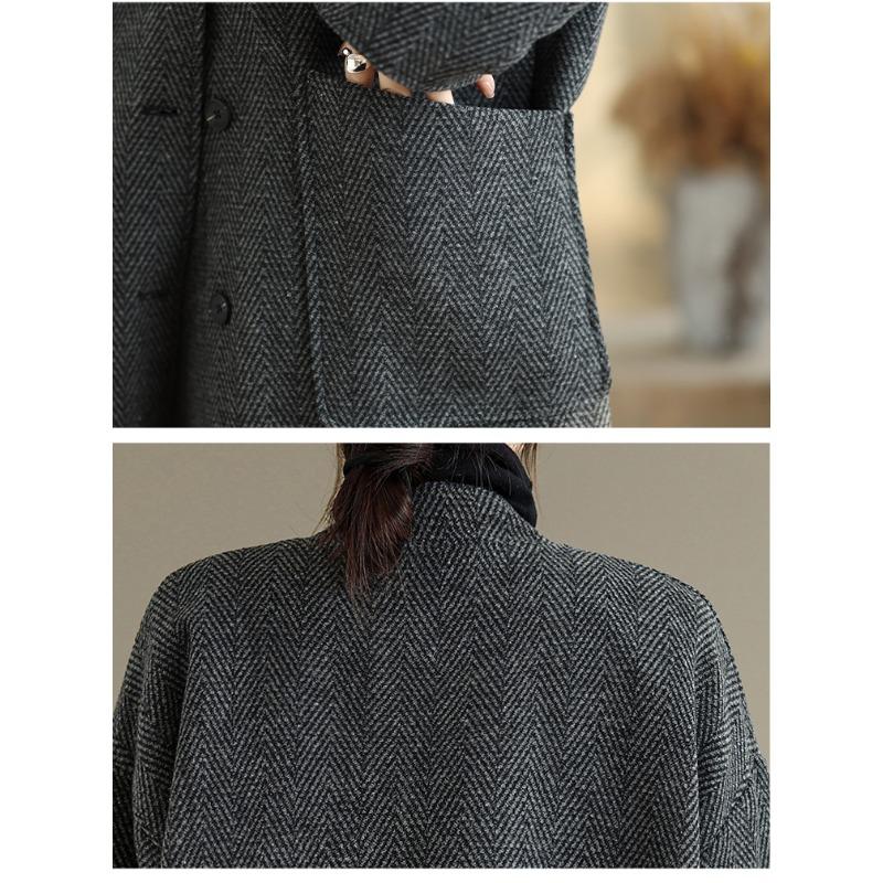 DIMANAF 2025 New Autumn Winter Plus Size Women Coats Jackets Thick Loose Casual Vintage Lady Outerwear