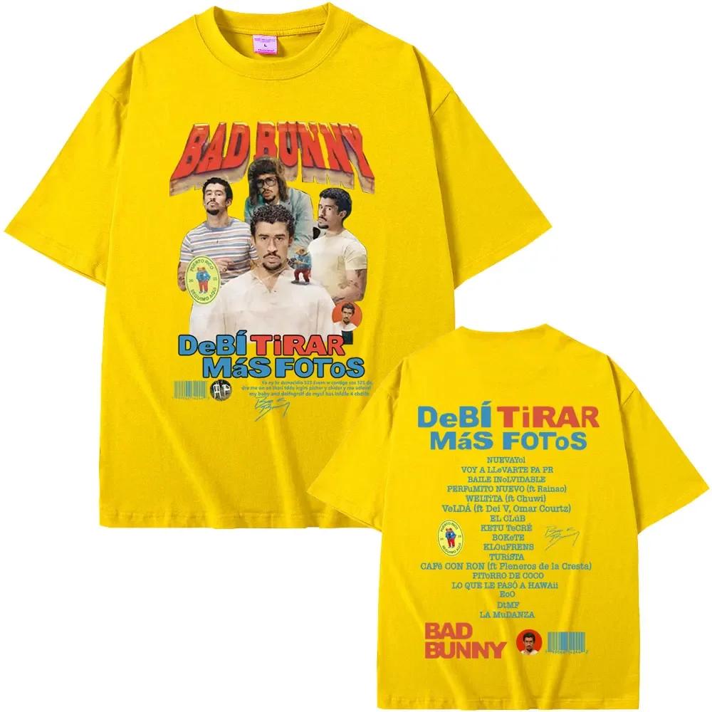Rapper Bad Bunny Graphic Tshirt Debi Tirar Mas Fotos Dtmf Print T Shirts Unisex Wounisex Hip Hop Vintage Oversized Tshirt Streetwear