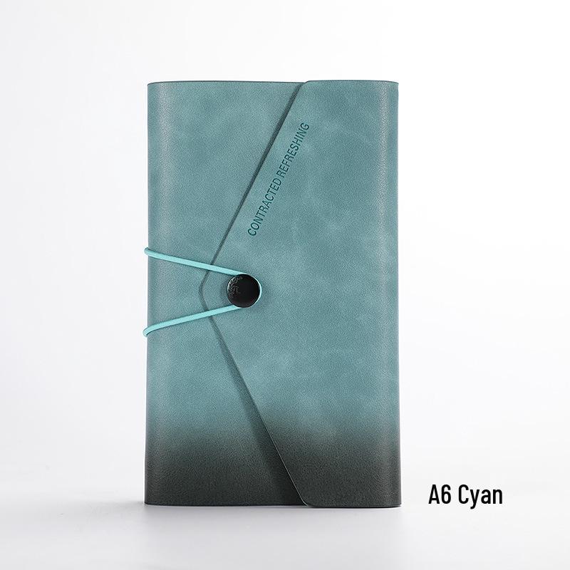 Nostalgic A6 Loose-Leaf Notebook with Retro Binding & Strap - Small A7 6-Hole Creative Pocket Journal with Logo
