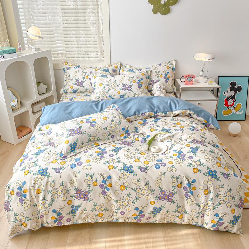 New Thickened and Ground Four-piece Set, Plant Yang Velvet Student Dormitory Three-piece Set, Bedding, Bed Sheet Quilt Cover