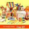 Colored Wooden Popsicle Sticks for DIY Crafts & Kindergarten Activities