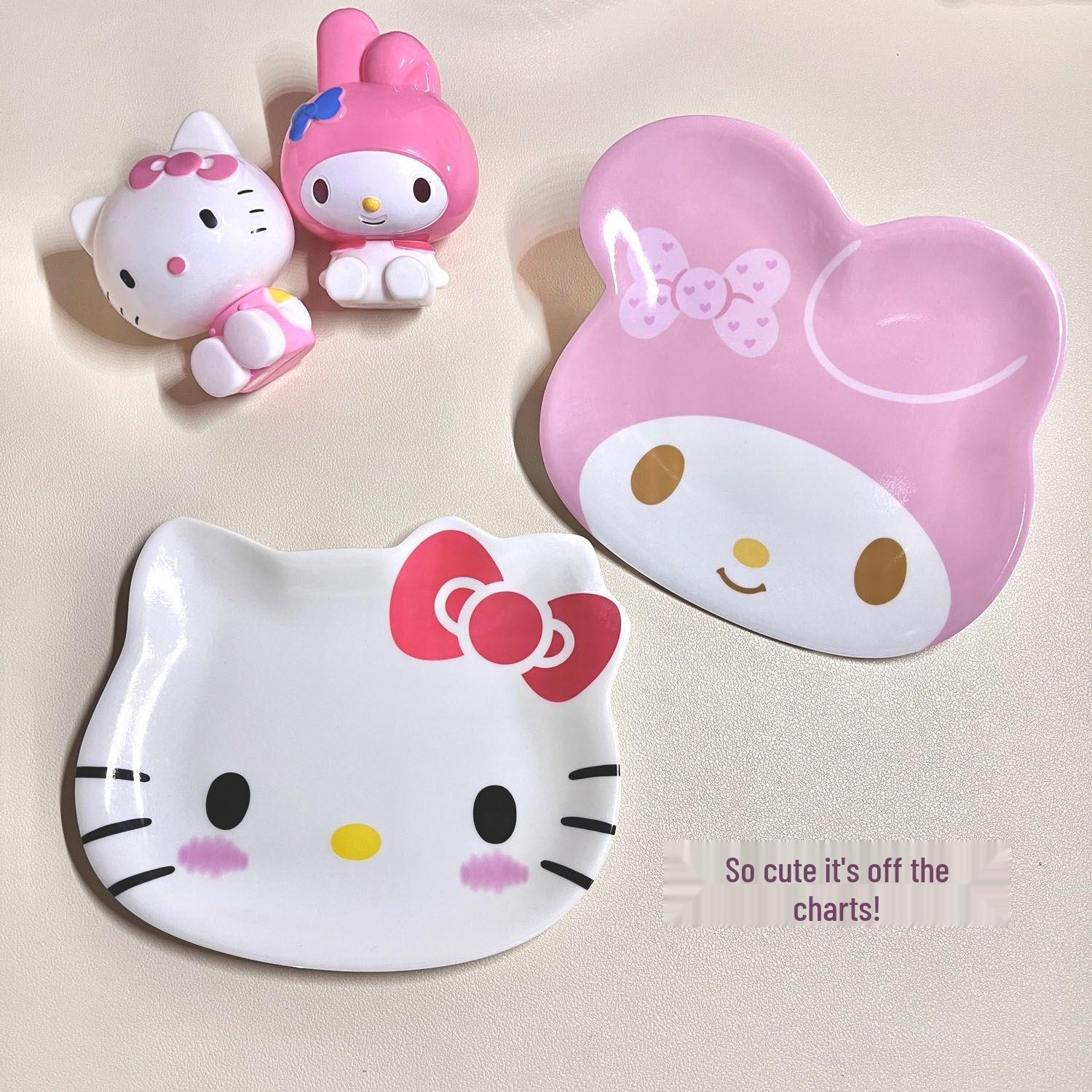 

Меламиновые тарелки Sanrio с мультяшными персонажами - Милые дизайны Мелоди и Китти для закусок и торта 12*15