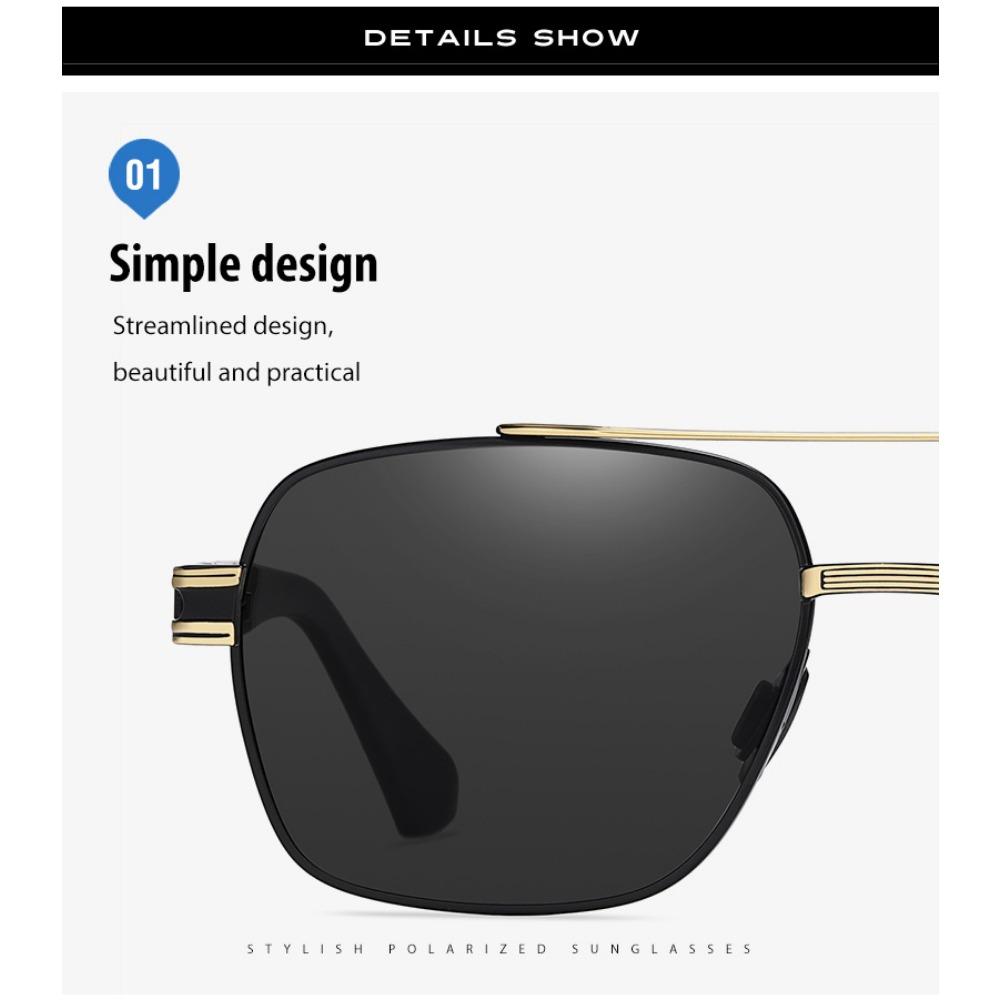 aoron Men's and Women's Fashion Polarized Sunglasses Retro Metal UV-proof Sunglasses