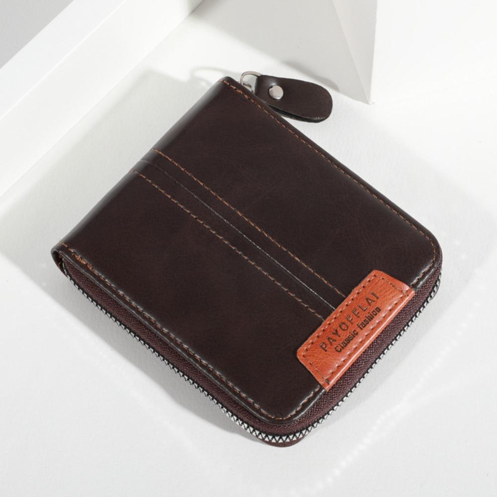 PU Leather Men's Wallet Short Student Purse New Business Wallet  Card Bag