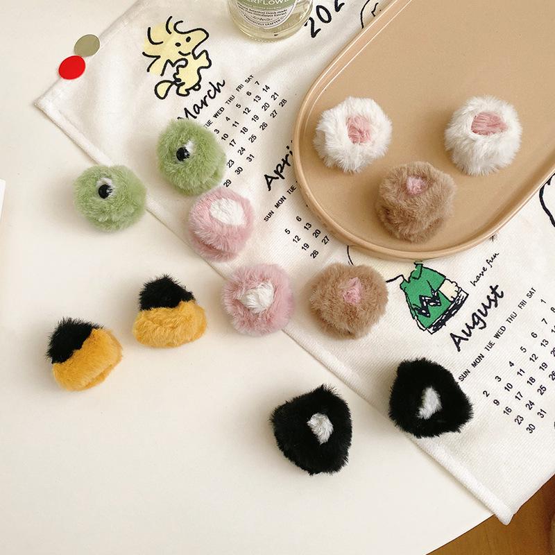 3D Cat Ear Plush Hairclips - Cute Japanese Style Bangs Accessories