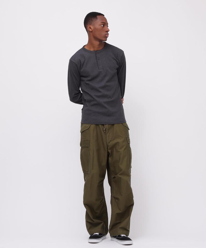 AVIREX DAILY RIB HENLY NECK TEE 6153482 men's S charcoal