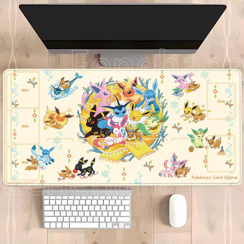 Mouse Pad Eevee Gaming Anime Hd Printing Kawaii Pc NonSlip Base Keyboard Overlock Office Mousepad Overlock Xxl Desk Mat