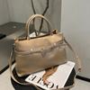 2025 New Top-layer Vegetable Tanned Cowhide Large-capacity Tote Bag Belt Decoration Portable One-shoulder All-matching Commuter Women's