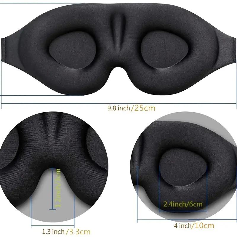 3D-konturierte Schlafaugenmaske. Weiche, geruchslose, konkav geformte Nachtschlafmaske zum Blockieren von Licht, beruhigender, bequemer Augenschutz