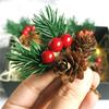 10PCS Weihnachten Tannenzapfen Weihnachten Kranz Floral Picks Picks Stiele Red Berry DIY