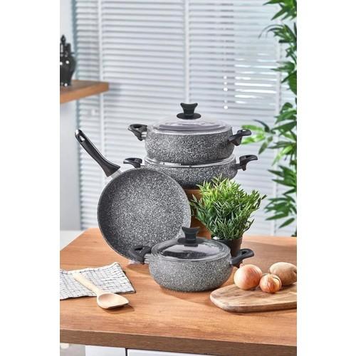 Taç Mastercook Tombik 7 Piece Set Gray TAC-3820