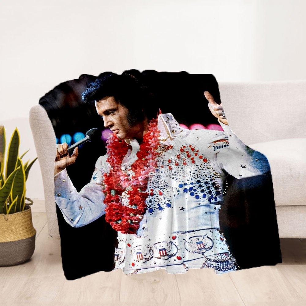 Elvis Presley Aloha From Hawaii Concert ShirtCoperta Coperta in Flanella per Divano, Letto, Viaggio, Campeggio, Ufficio, Divano, Sedia e Letto Regalo