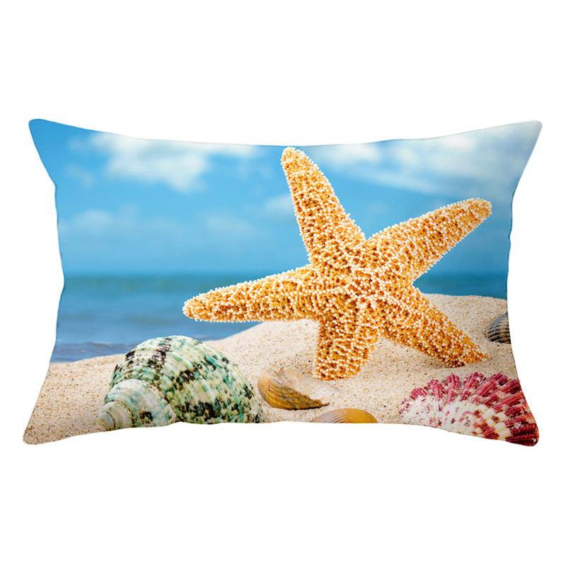 30x50cm Ins Sommer Strand Kissenbezug Meer Seestern Muschel Shell Kissen Abdeckung Sofa Hause Dekoration Landschaft Polyester kissenbezüge