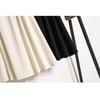 DIMANAF 2025 Plus Size Summer Elastic Skirts High Waist Casual Women Loose Long Skirt Pleated Fashion Vintage Maxi
