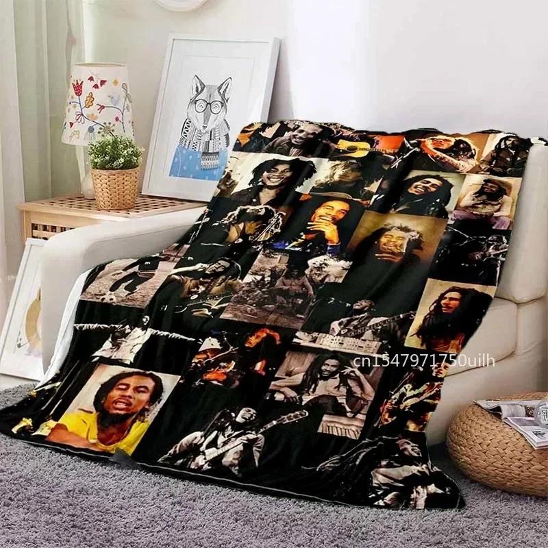 Bob Marley Album Blanket Reggae Music Jamaican Style Soft Flannel Blanket Portable Home Travel Sofa Blanket