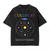 T-shirts Lavés Music Of The Spheres Cold Play Streetwear Hip Hop Mode T-shirts pour Hommes Femmes Coton Oversize Imprimé