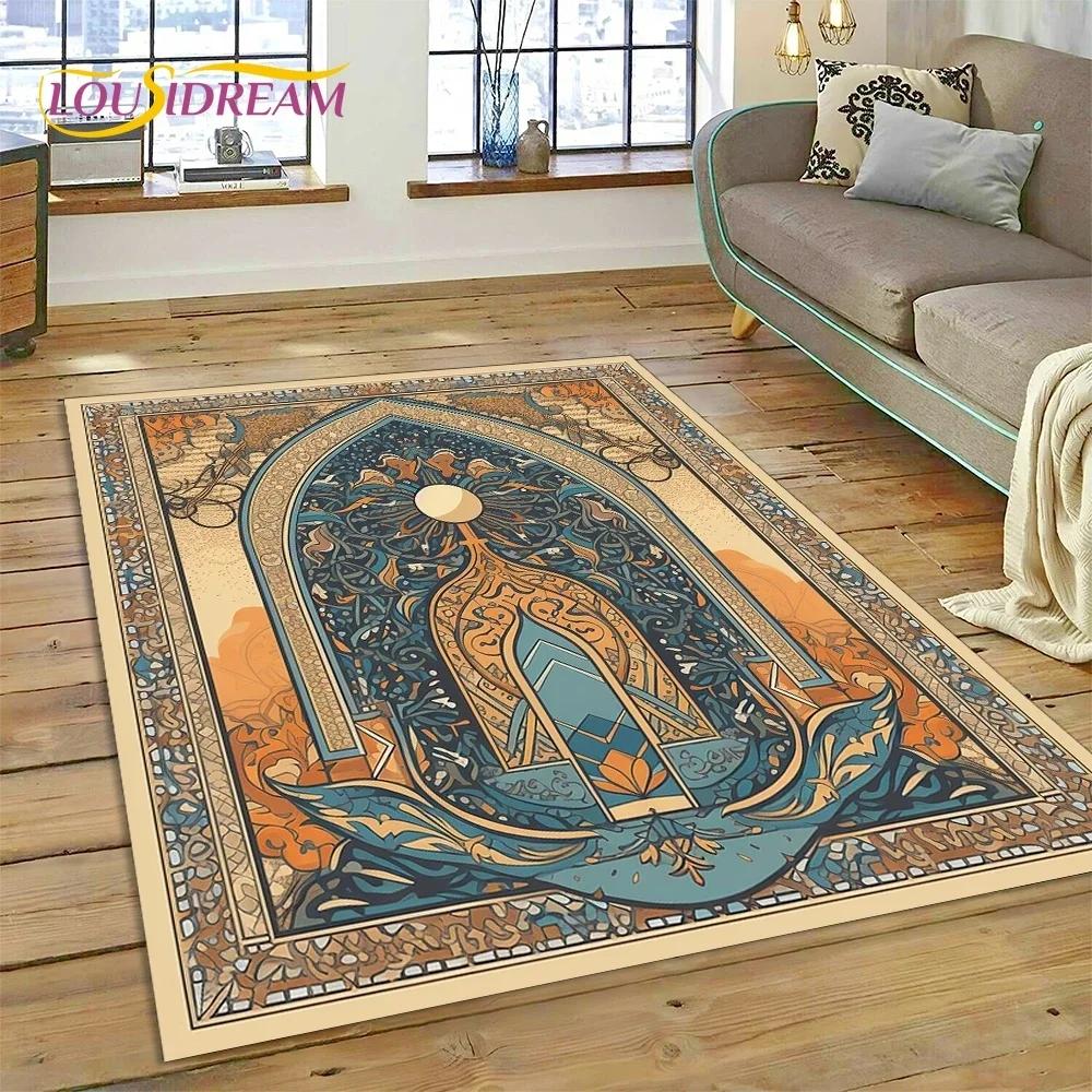 Muslimský Islám Modlitba Klečící Poly Podložky Mandala Koberec Kobereček do Ložnice Obývacího Pokoje Domácí Dekorace na Pohovku,Velká Dekorativní Podlahová Rohož