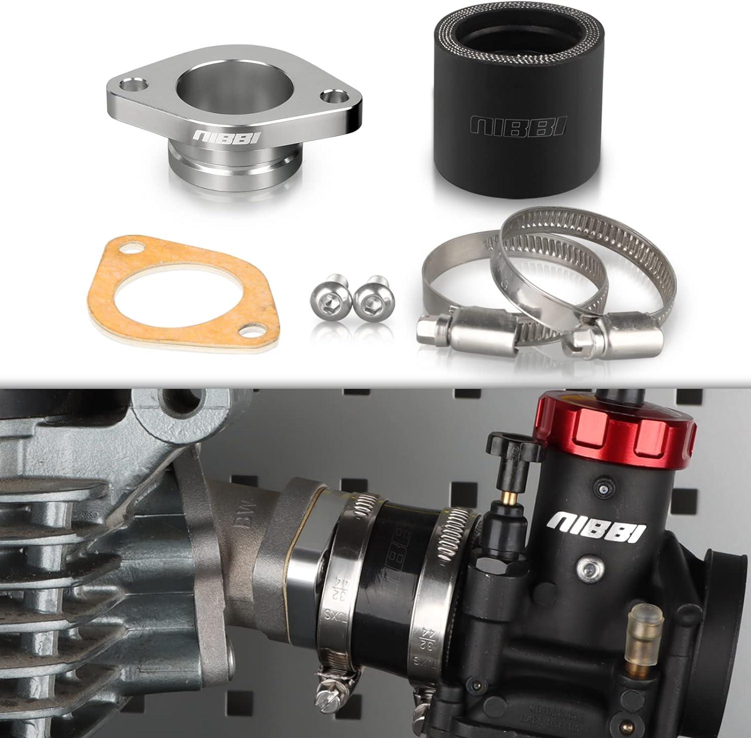 NIBBI CNC Intake Manifold Replacement for CG Engine Horizontal Engines High-Performance Motorcycle PE PWK Carburetor Adapter