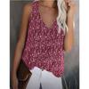 Fashion Summer Loose Casual V-Neck Printed Colourful Sleeveless Vest Top