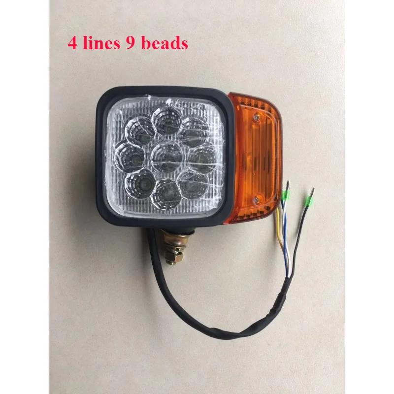 for New Source 65-75 Rubber Wheel Excavator Factory Front Headlight Assembly LED Combination Front Lamp 24V Turn Signal Assembly