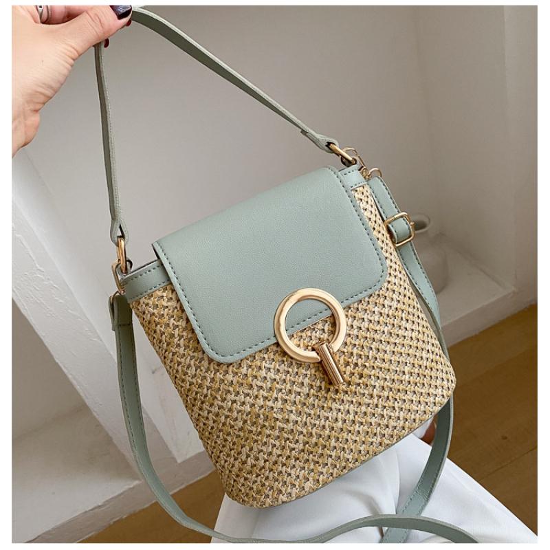 Bag Female Personality Tote Straw Beach Bag Casual Simple Hundreds of Locking Single Shoulder Slanting Cross Bags