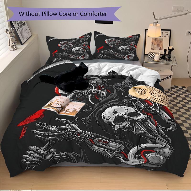 3pcs Bedding Set Cyberpunk Death Includes 1 Comforter + 2 Pillowcases, Without Pillow Inserts, Soft Comfortable, Lightweight Breathable, Pri