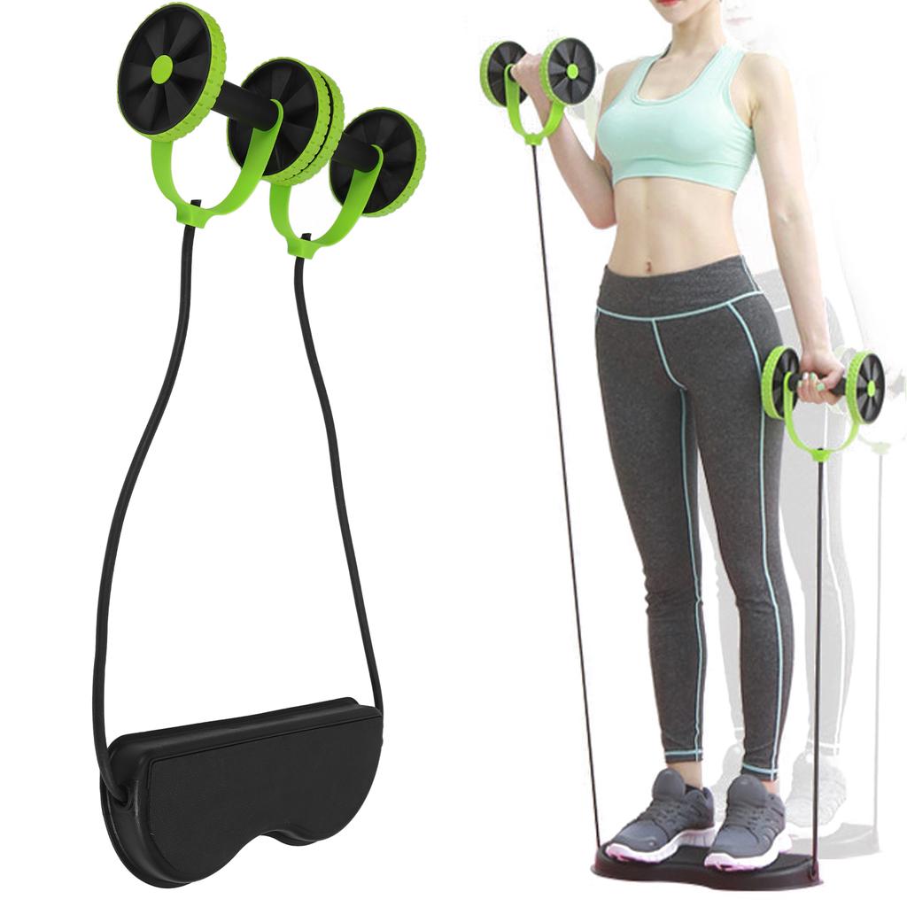 Multifunktionale Bauchmuskelräder Ab Muskel Trainingsroller Räder Zugseile Fitness Trainingsgerät