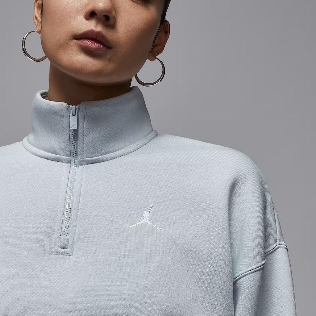 Jordan Sudadera Brooklyn Fleece Cómoda Color Sólido Respetuosa con la Piel Tops Mujer Blanco Platino IH2392-043