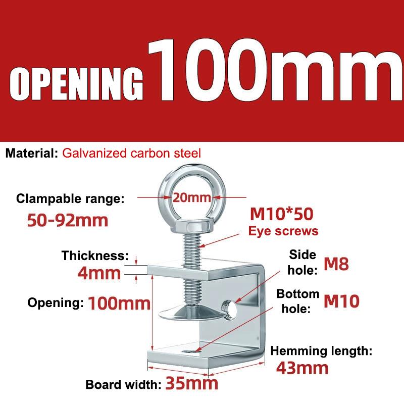 Carbon Steel C-Clamp Steel Pipe Square Clamp Corrosion-Resistant Rust-Proof Adjustable Fixed Holder Clip Hardware Fasteners