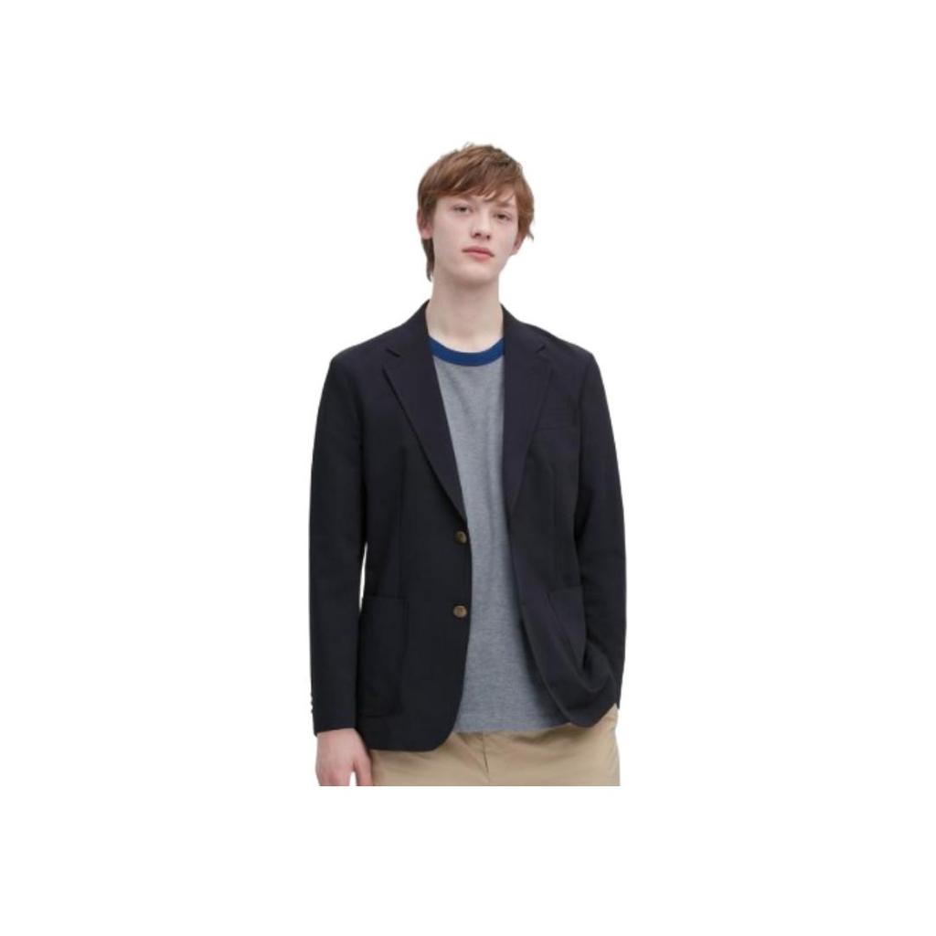 Uniqlo X JW Anderson Collaboration SS23 Spring Summer Series Solid Color Casual Stretch Lightweight Suit Men Suits Navy 457419-69