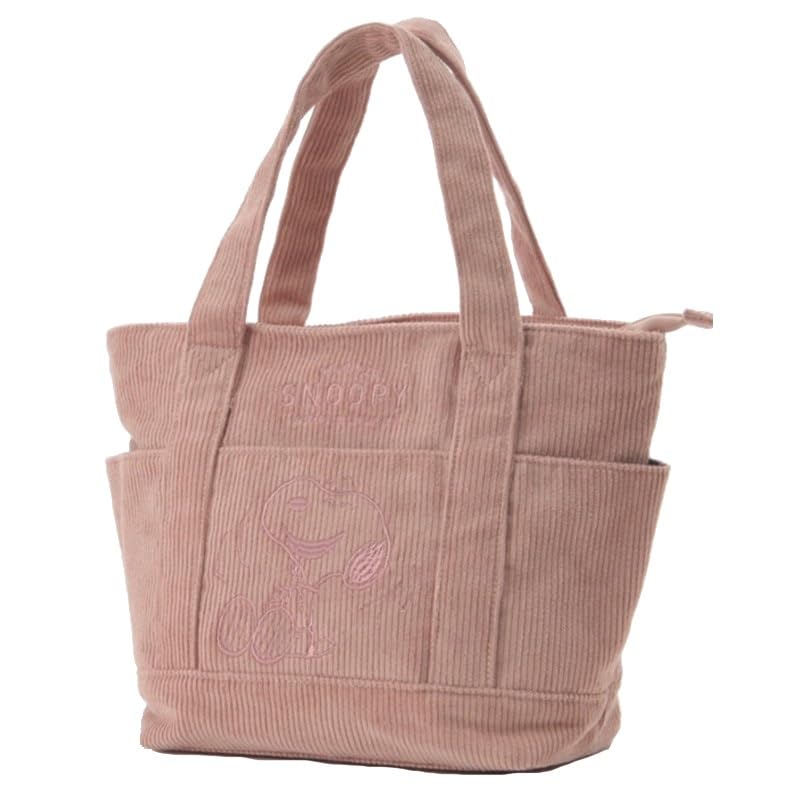 Snoopy Tote Bag Corduroy Bag Large Capacity Zook Bag School Tote Bag with Pockets Shopping Bag Commuting School Bag Cute Eco Bag Mother's Women's