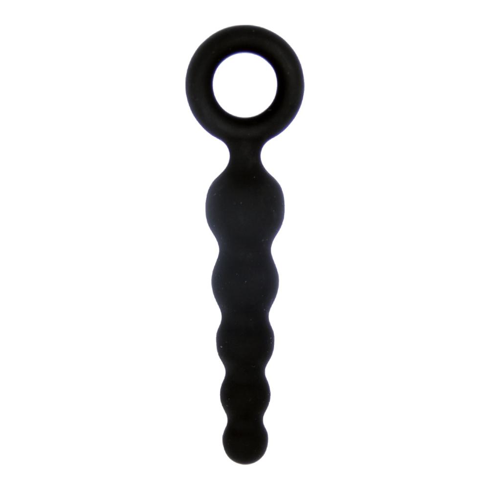 New Five-Inch Chain Black Silicone Back Court Anal Plug Back Court Pull Beads Sex Toys Anal Plug Adult Products