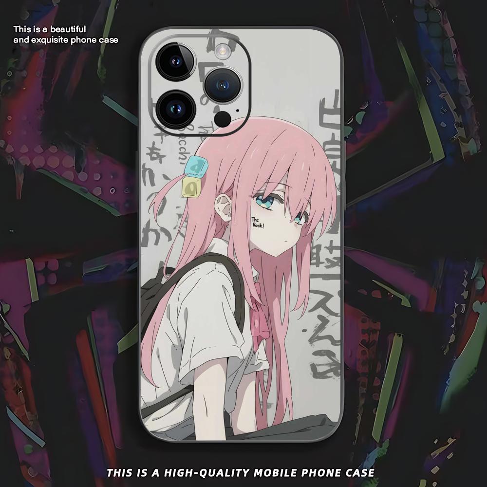 Bocchi the Rock Hitori Goto Phone Case For iPhone 17 16 E 15 14 13 12 11 XS XR Plus Mini Pro Max Soft Black Shockproof Cover