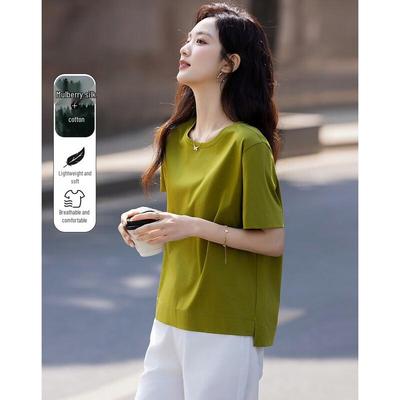 Demana Women's Breathable Silk Blend Short Sleeve T-Shirt